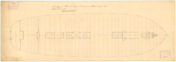 Upper deck plan for HMS 'Alarm' (1845)