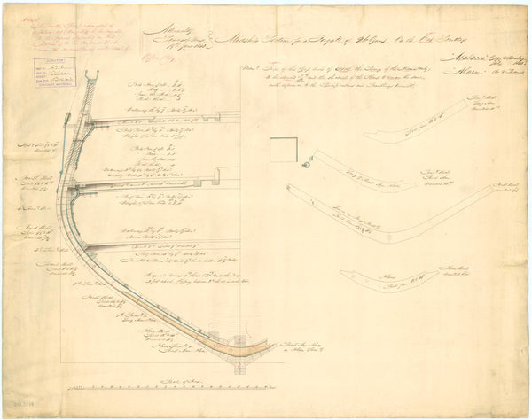 Midship section for HMS 'Alarm' (1845)