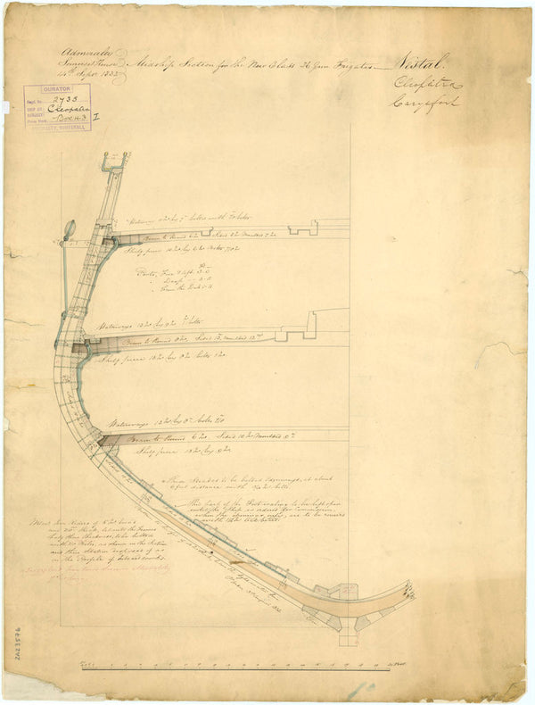 Midship Section for HMS 'Cleopatra' (1835)