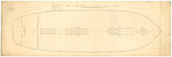 Upper deck plan for HMS 'Cleopatra' (1835)