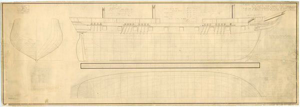 Lines plan for HMS 'Cleopatra' (1835)