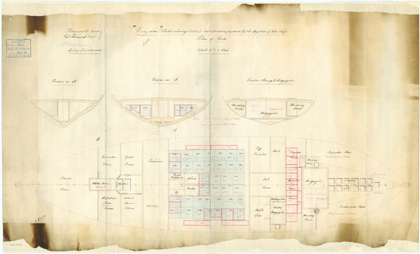 Hold plan for HMS 'Eurydice' (1843)