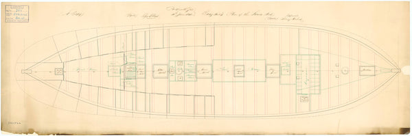 Lower deck plan for HMS 'Eurydice' (1843)