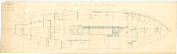 Lower deck plan for HMS 'Eurydice' (1843)