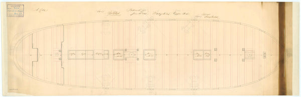 Main deck plan for HMS 'Eurydice' (1843)