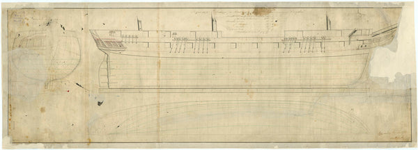 Lines plan for HMS 'Eurydice' (1843)