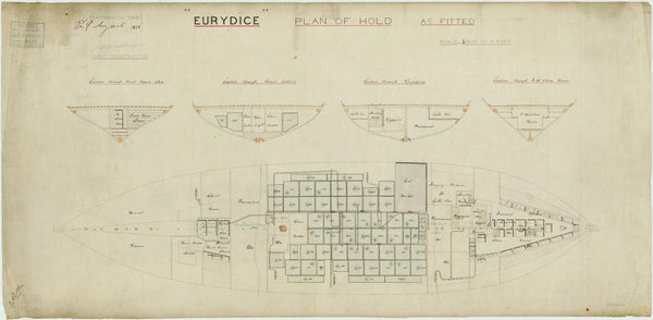 Hold plan for HMS 'Eurydice' (1843)