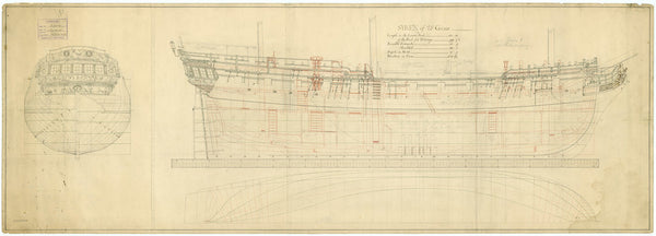 Lines plan for Syren/Siren (1773)