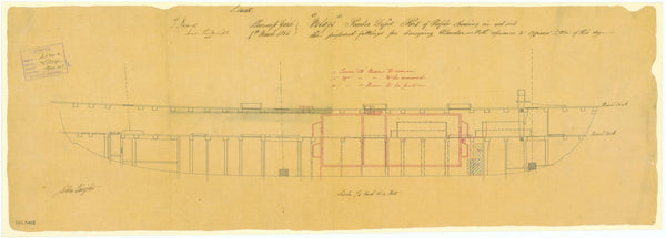 Profile plan for Volage (1825)