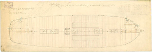 Deck, Quarter & Forecastle plan for HMS 'Diamond' (1848)