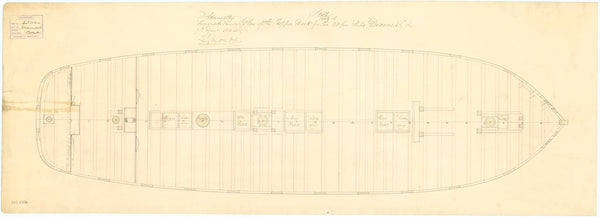 Upper deck plan for HMS 'Diamond' (1848)