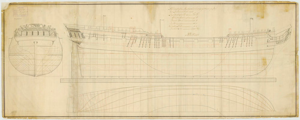 Lines & Profile plan of Surprize (1774)