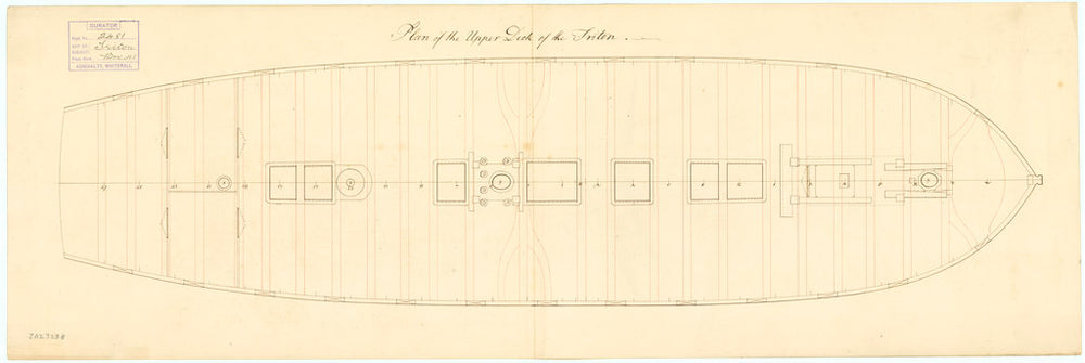 Plan showing the upper deck for Triton (1771)