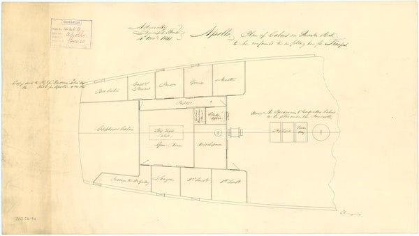 Quarter deck plan for HMS 'Apollo' (1805)