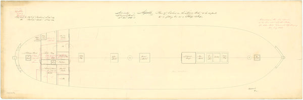 Lower deck plan for HMS 'Apollo' (1805)