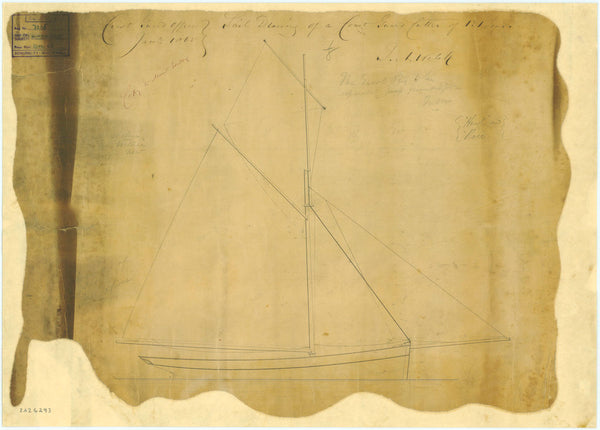 Sail plan for Coast Guard Cutters 'Hind' and 'Rose' 131 tons