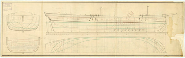 Lines & profile plan for 'Convulsion' (1804)