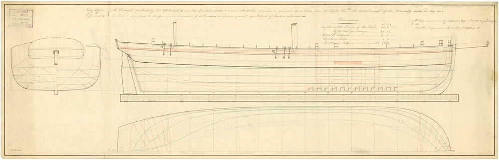 Lines and profile plan for Convulsion (1804)