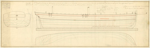 Lines and profile plan for 'Convulsion' (1804)