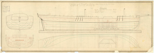 Lines and profile plan of 'Convulsion' (1804)