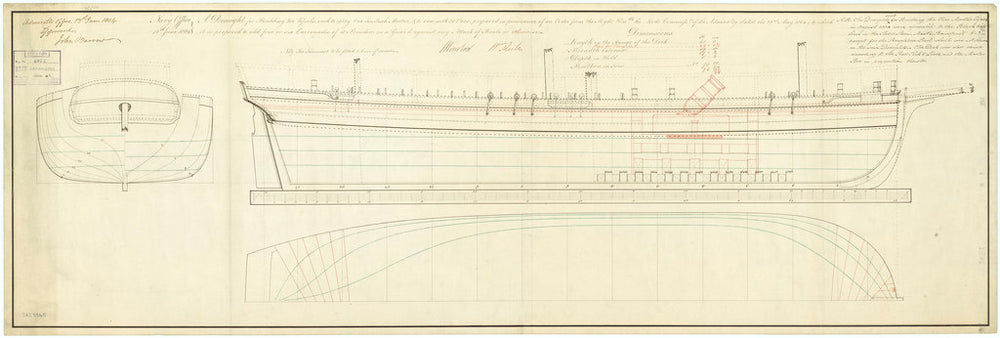 Lines and profile plan of Convulsion (1804)