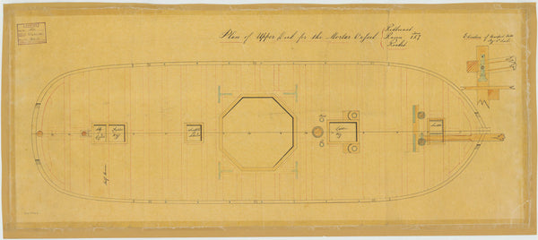 Upper deck plan for Redbreast (1855), Raven (1855) and Rocket (1855)