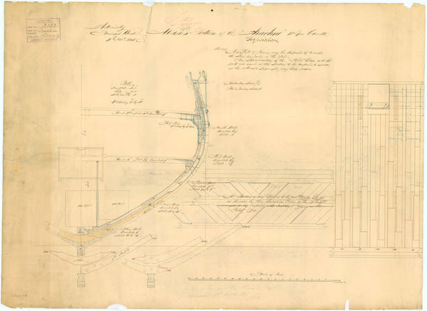 Midship section plan for the HMS 'Arachne' (1847) and HMS 'Terpsichore' (1847)