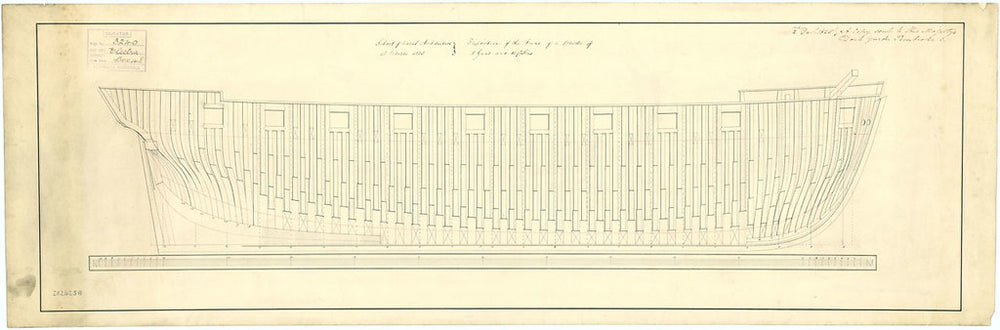 Frame plan for 'Comet' (1828); 'Electra' (1837); 'Lighting' (1829); 'Orestes' (1824)