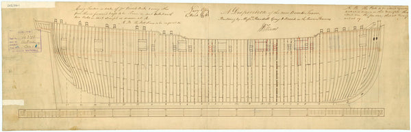 Frame plan for HMS 'Aetna' (1776)