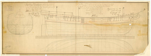 Lines plan for HMS 'Aetna' (1776)