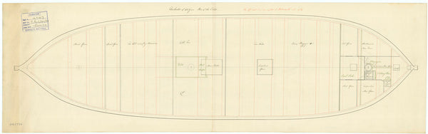 Orlop deck plan for HMS 'Chichester' (1785)