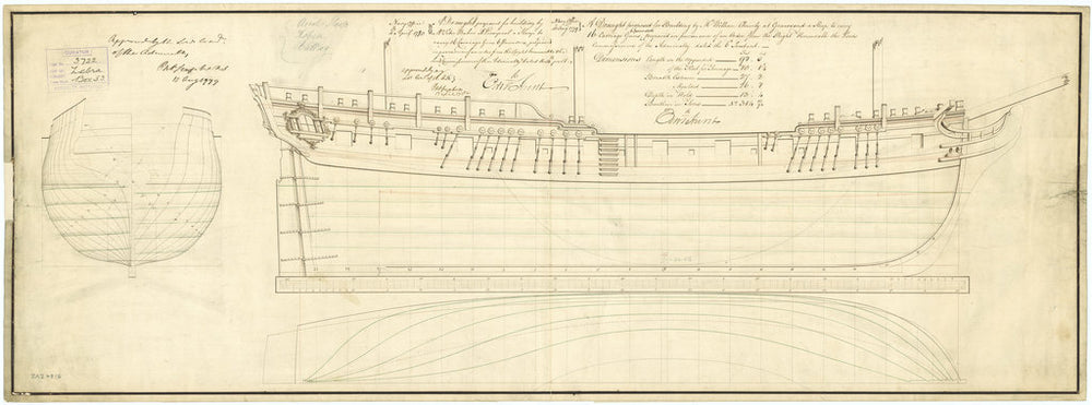Lines plan for HMS 'Zebra' (1780)