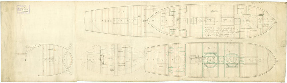 Deck plan for HMS 'Zebra' (1780)