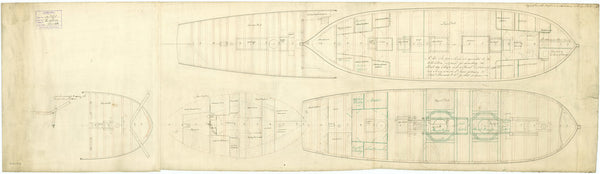 Deck plan for HMS 'Zebra' (1780)