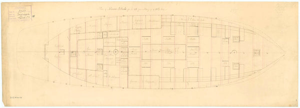 Lower deck plan for HMS 'Espiegle' (1844)