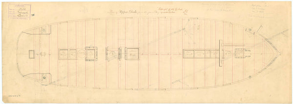 Upper deck plan for HMS 'Espiegle' (1844)