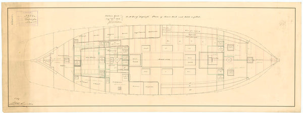 Lower deck plan for HMS 'Espiegle' (1844)