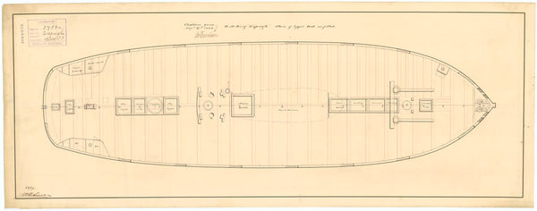 Upper deck plan for HMS 'Espiegle' (1844)