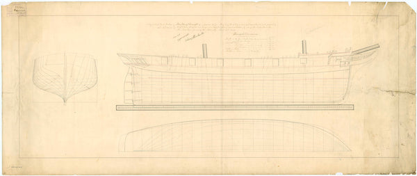 Lines plan for HMS 'Espiegle' (1844)