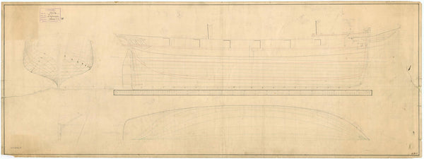 Lines plan for HMS 'Espiegle' (1844)