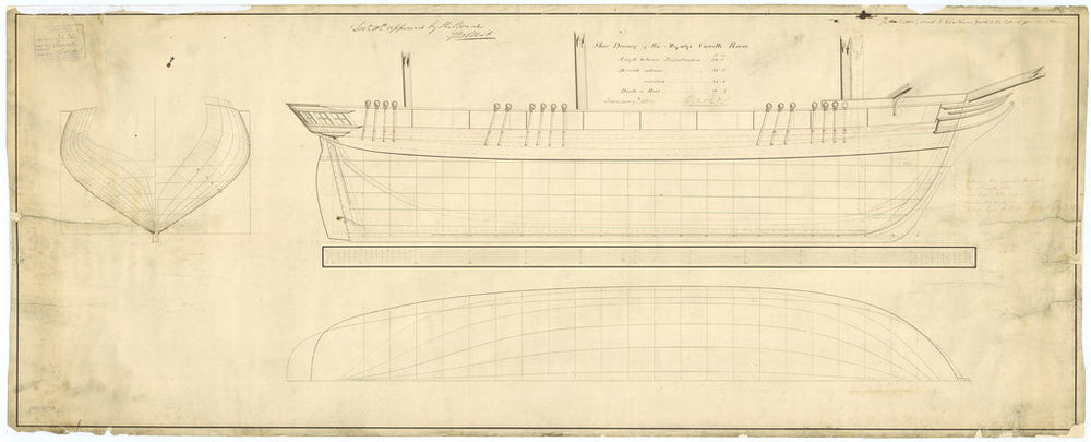 Lines plan for HMS 'Rover' (1832)