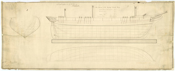 Lines plan for HMS 'Rover' (1832)