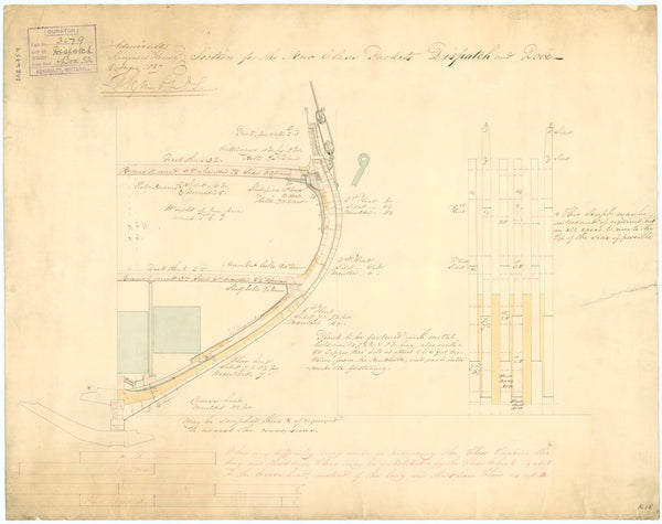 Midship section plan for HMS 'Dispatch' and 'Dove'