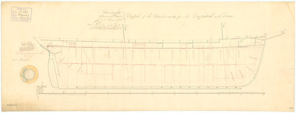 Inboard profile plan for 'Dispatch' and 'Dove'