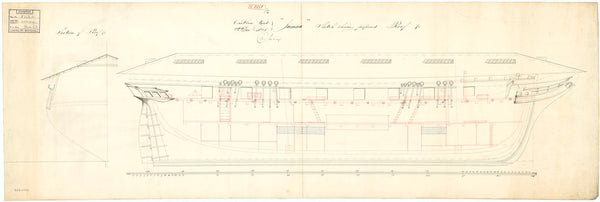 Sheer & profile plan for HMS 'Jumna' (1848)