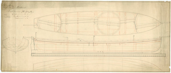 Lines & profile plan for HMS 'Jumna' (1848)