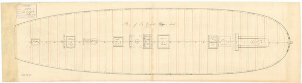 Upper deck plan for HMS 'Gaiete' (1797) (also 'La Gayete')