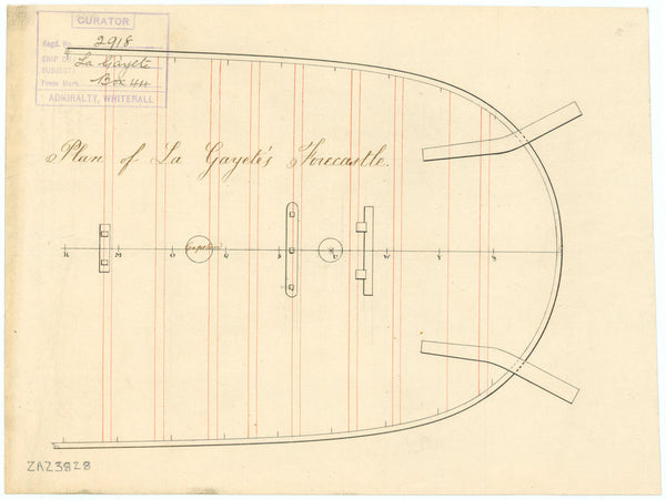 Forecastle deck plan for HMS 'Gaiete' (1797) (also 'La Gayete')