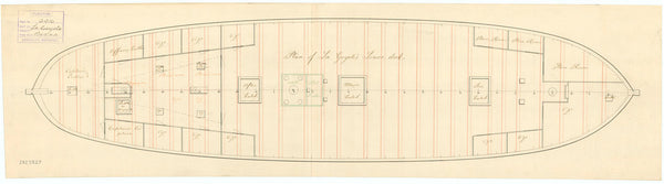 Lower deck plan for HMS 'Gaiete' (1797) (also 'La Gayete')