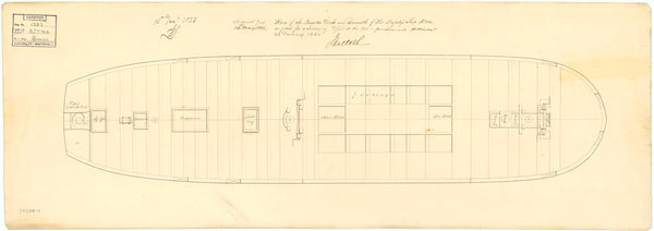 Deck, quarter & forecastle plan for 'Aetna'